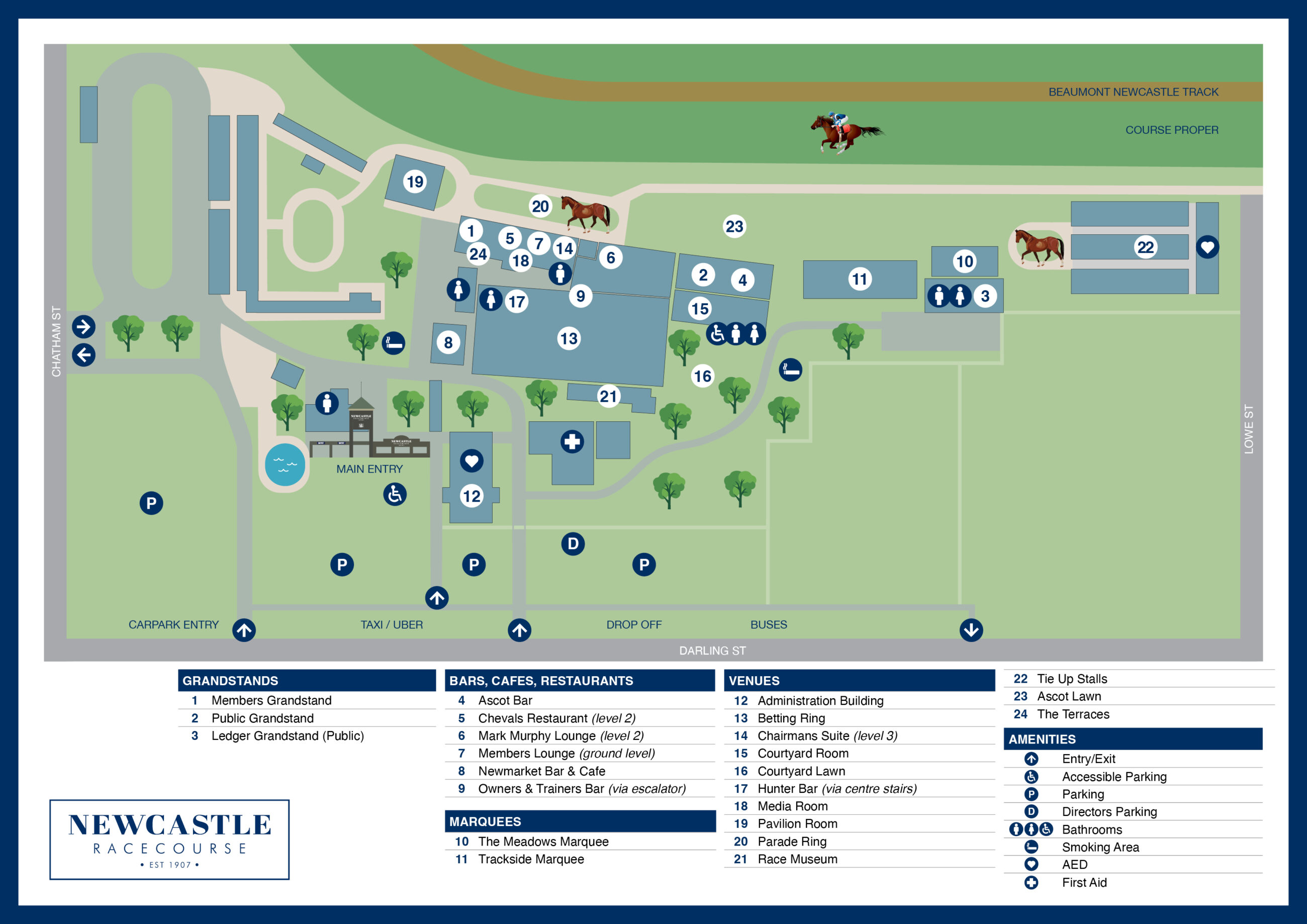 Newcastle Racecourse Map December 2025